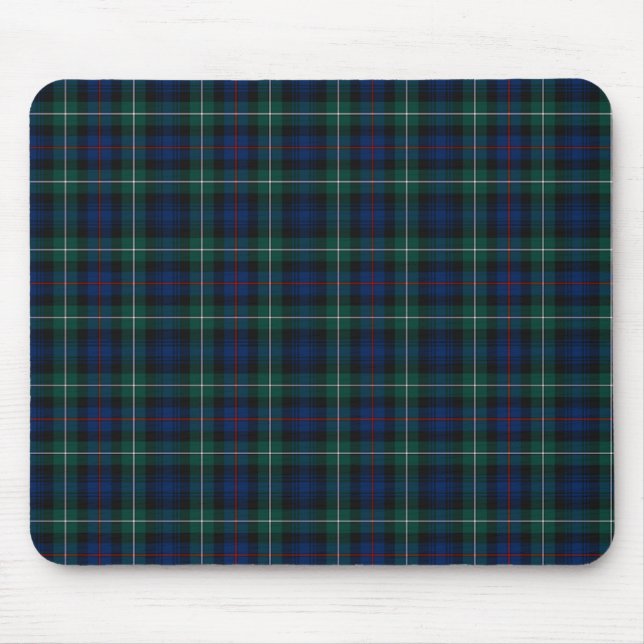 Clan Mackenzie Royal Blue und Forest Green Tartan Mousepad (Vorne)