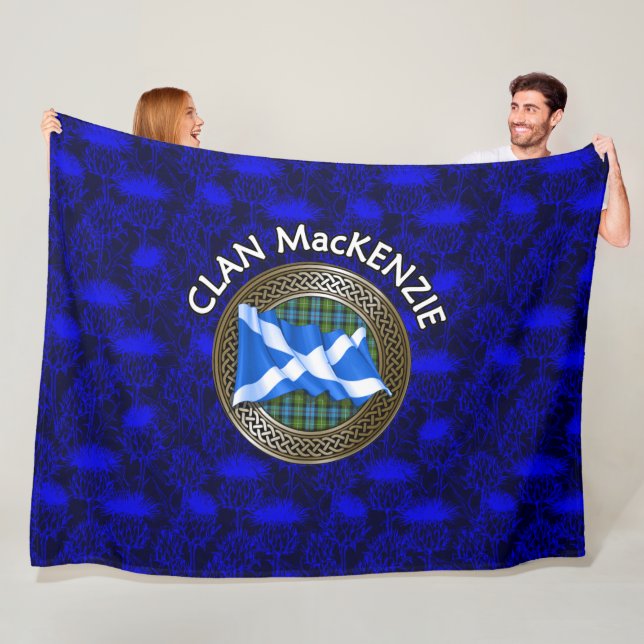 Clan MacKenzie Tartan Knot & Flag Fleecedecke (Beispiel)