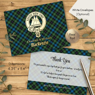 Clan MacKenzie-Wappen auf Tartan Folie Einladungspostkarte
