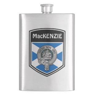 Clan MacKenzie Wappen & Tartan Flachmann