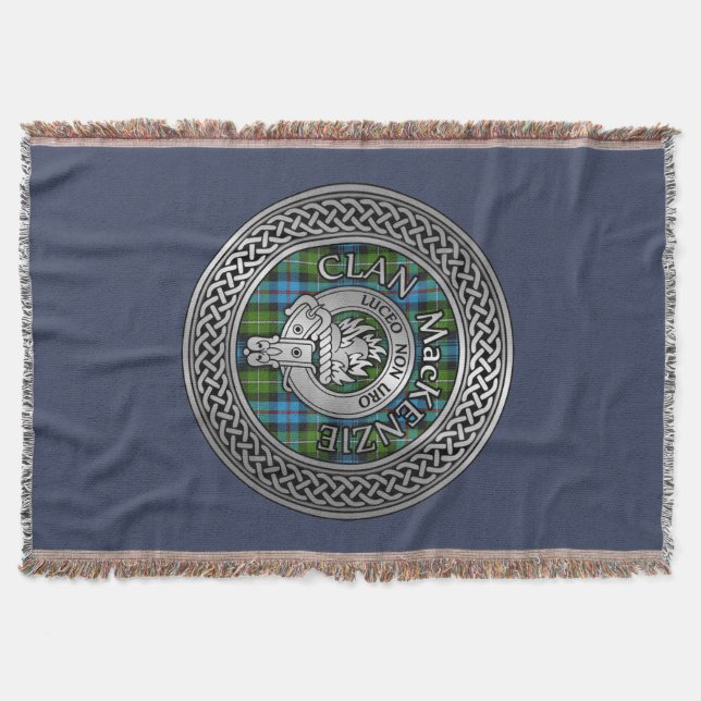 Clan MacKenzie Wappen & Tartan Knot Decke (Vorderseite)