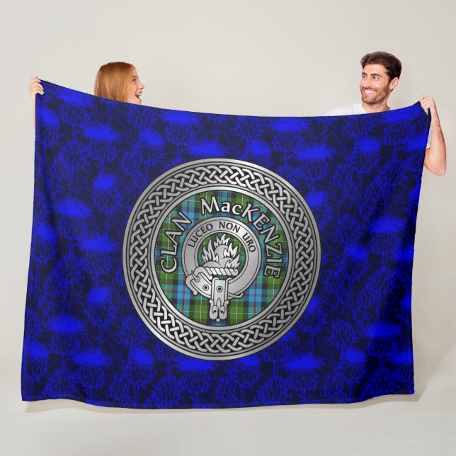 Clan MacKenzie Wappen & Tartan Knot Fleecedecke (Beispiel)
