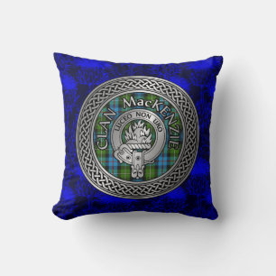 Clan MacKenzie Wappen & Tartan Knot Kissen