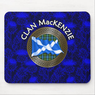 Clan MacKenzie Wappen & Tartan Knot on Thistle Mousepad