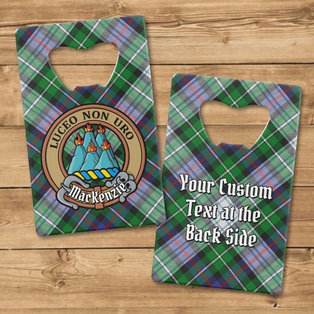 Clan MacKenzie Wappen über Dress Tartan Geldbeutel Flaschenöffner (Von Creator hochgeladen)