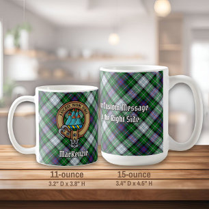 Clan MacKenzie Wappen über Dress Tartan Kaffeetasse