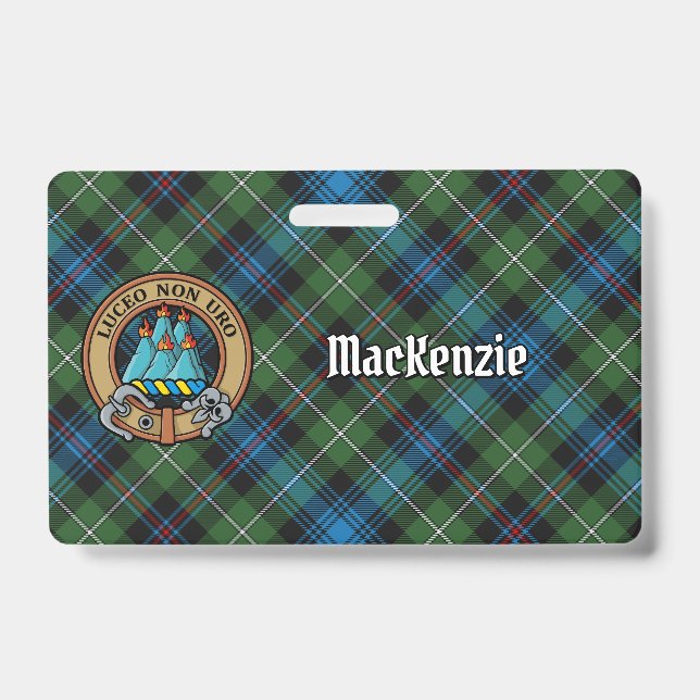 Clan MacKenzie Wappen über Tartan Ausweis (Vorderseite)
