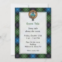 Clan MacKenzie Wappen über Tartan