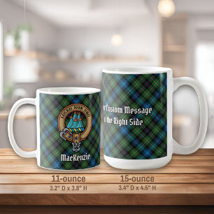 Clan MacKenzie Wappen über Tartan Kaffeetasse