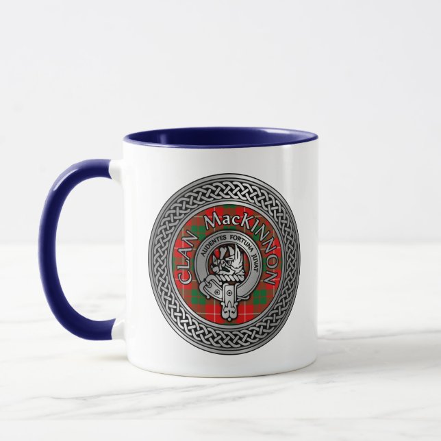 Clan MacKinnon Crest & Tartan Mug (Gauche)