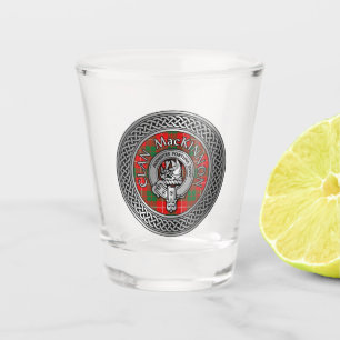 Clan MacKinnon Wappen & Tartan Knot Shot Glass Schnapsglas
