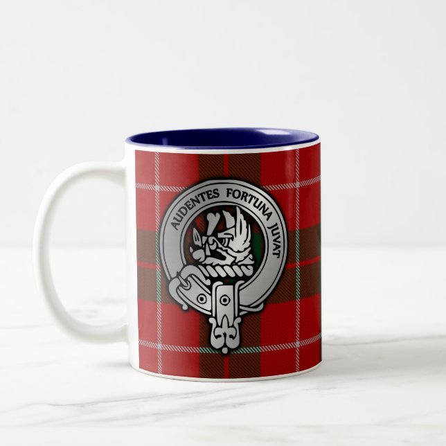 Clan MacKinnon Wappen & Tartan Zweifarbige Tasse (Links)