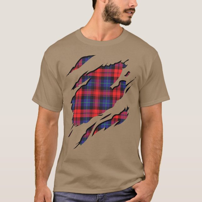Clan MacLachlan Tartan-karierte Effekte T-Shirt (Vorderseite)