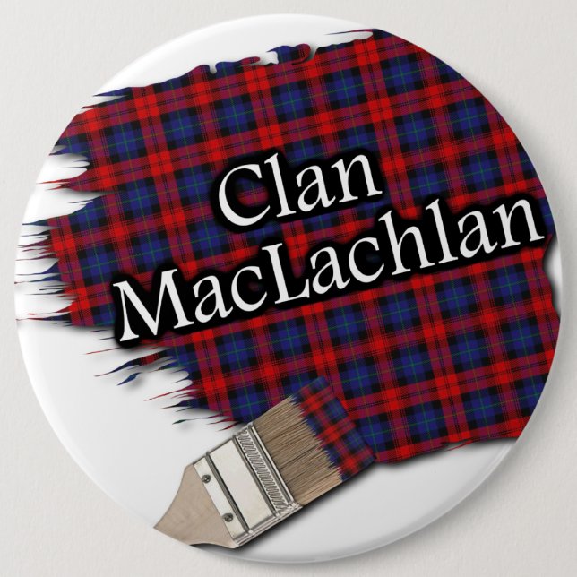 Clan MacLachlan Tartan Paint Brush Button (Vorderseite)
