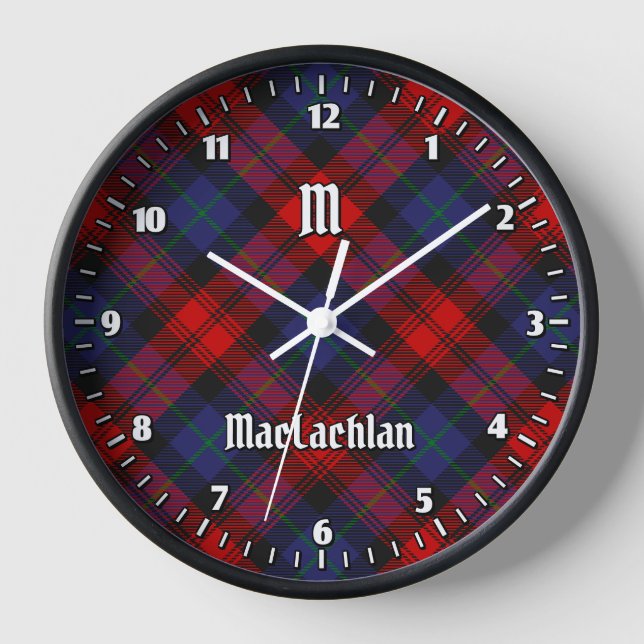 Clan MacLachlan Tartan Uhr (Vorderseite)