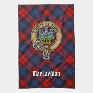 Clan MacLachlan Wappen über Tartan Geschirrtuch