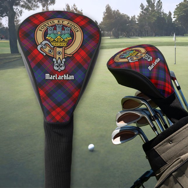Clan MacLachlan Wappen über Tartan Golf Headcover (Von Creator hochgeladen)