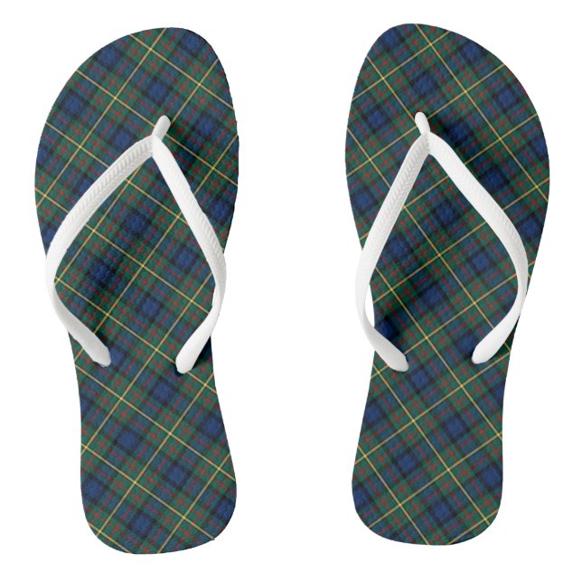 Clan MacLaren Tartan Blue und Green Scottish Karie Flip Flops (Fußbett)