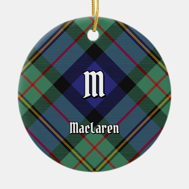 Clan MacLaren Tartan Keramik Ornament (Vorne)