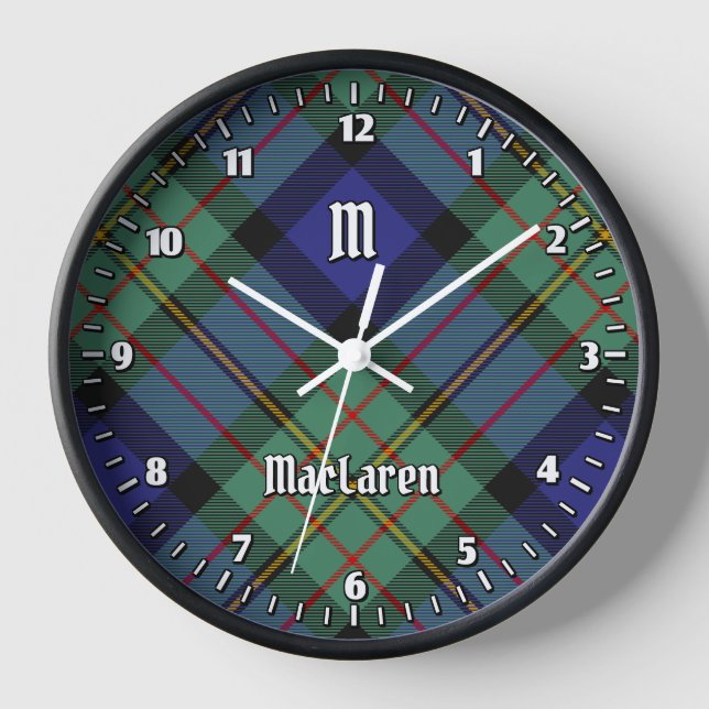 Clan MacLaren Tartan Uhr (Vorderseite)