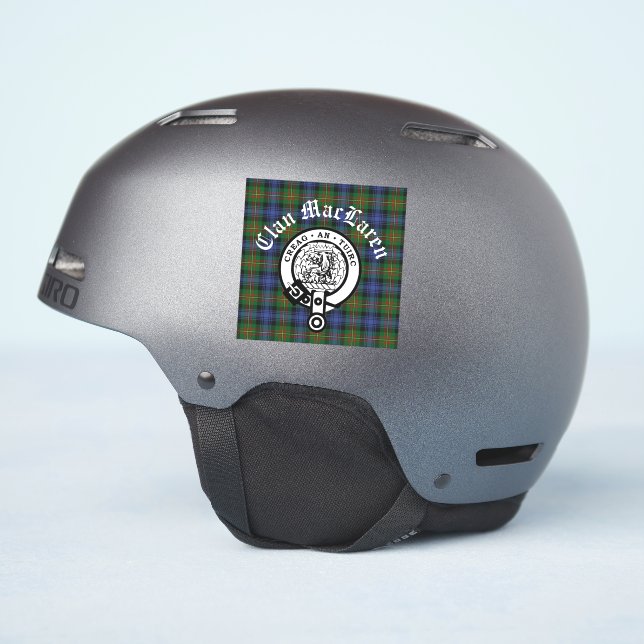 Clan MacLaren Wappen Abzeichen & Tartan Aufkleber (Helmseite)