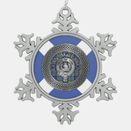 Clan MacLaren Wappen & Tartan Knot Schneeflocken Zinn-Ornament
