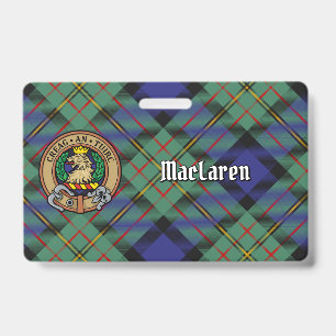 Clan MacLaren-Wappen über Tartan Ausweis