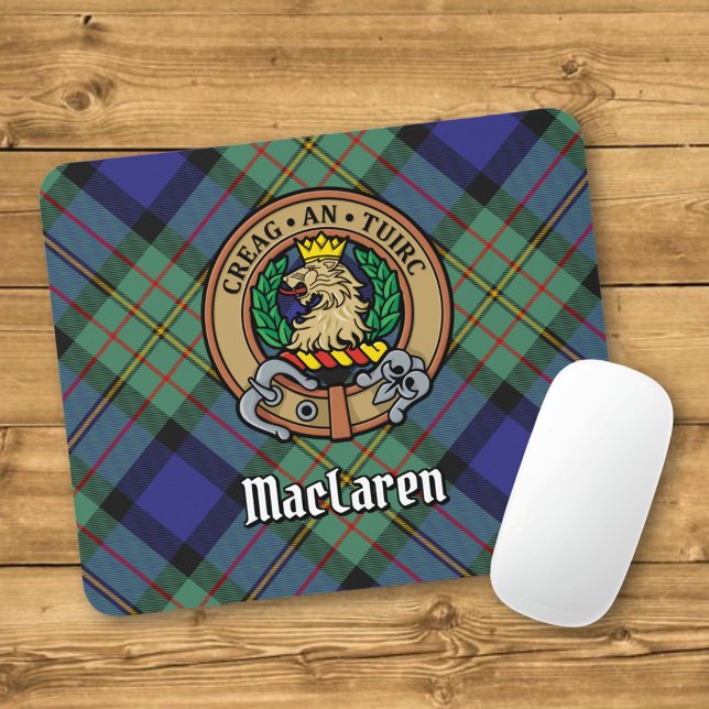 Clan MacLaren Wappen über Tartan Mousepad (Von Creator hochgeladen)