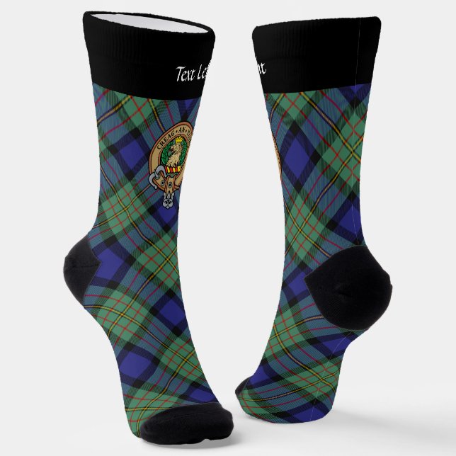 Clan MacLaren Wappen über Tartan Socks Socken (Gewinkelt)