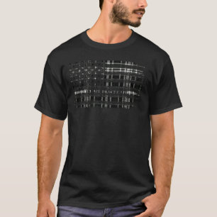 Clan MacLean Black & White Scottish tartan US-Flag T-Shirt