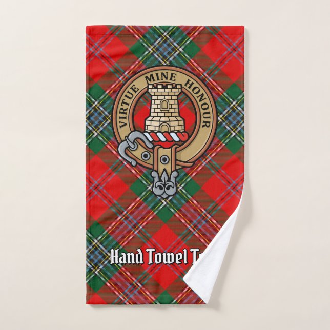 Clan MacLean Crest sur Tartan (Serviette à main)