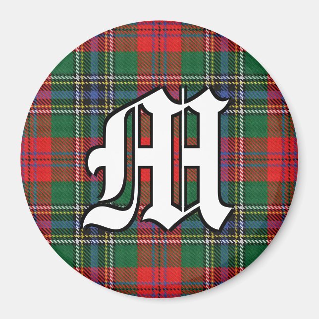 Clan MacLean Red Tartan Kariert Accents Magnet (Vorne)