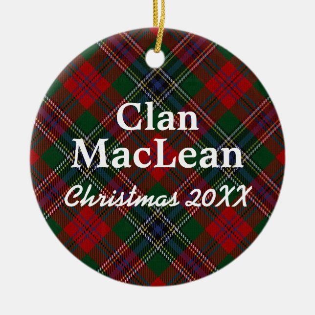 Clan MacLean Scottish Tartan Keramik Ornament (Vorne)