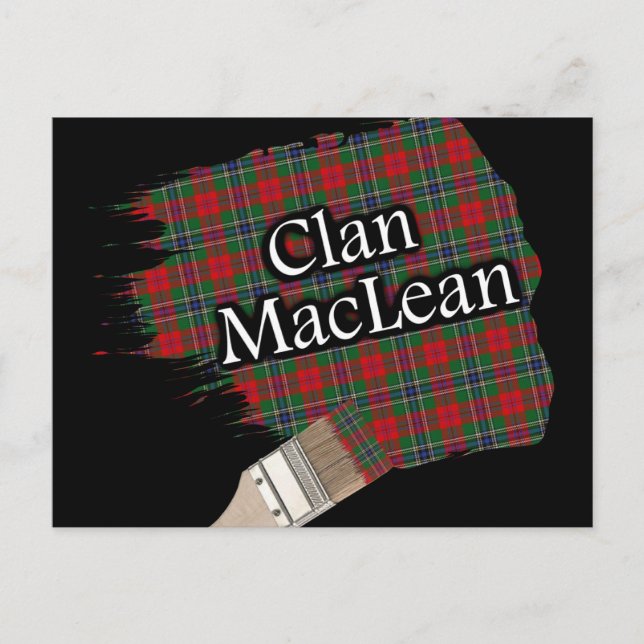 Clan MacLean Scottish Tartan Paint Brush Postkarte (Vorderseite)