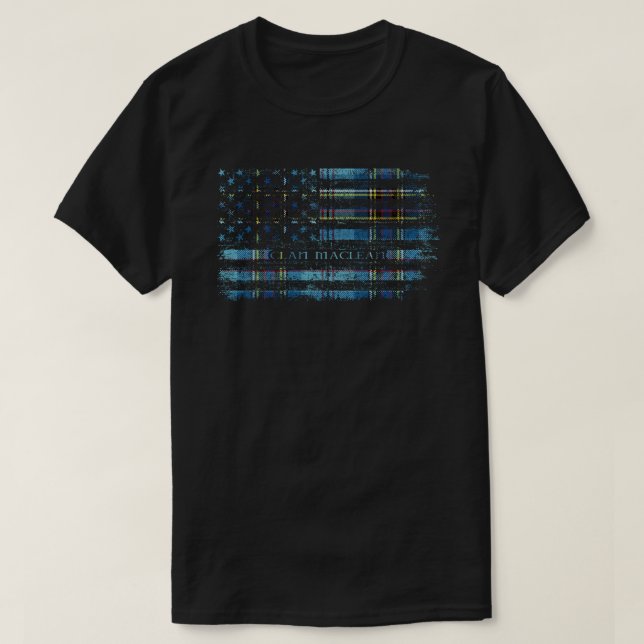 Clan Maclean Scottish tartan, US-Flaggenkilometer, T-Shirt (Design vorne)