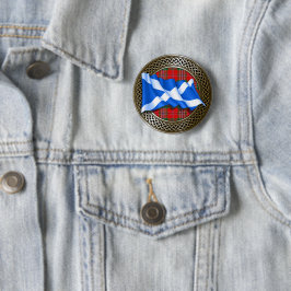 Clan MacLean Tartan Knot & Flag Button
