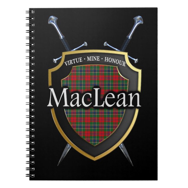 Clan MacLean Tartan Shield & Schwerter Notizblock (Vorderseite)