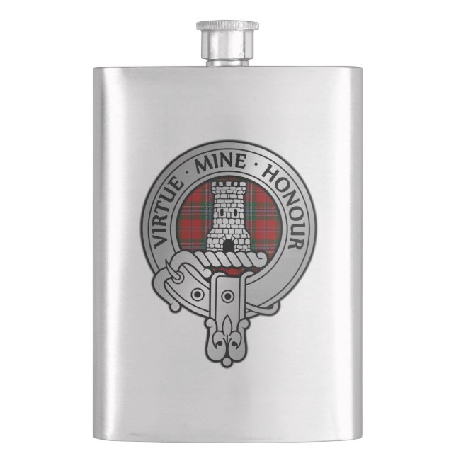 Clan MacLean Wappen & Tartan Flachmann (Vorderseite)