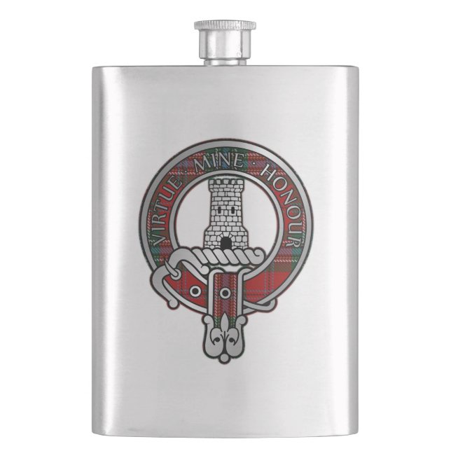 Clan MacLean Wappen & Tartan Flask Flachmann (Vorderseite)