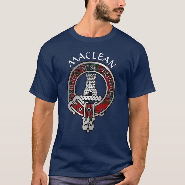 Clan MacLean Wappen & Tartan T - Shirt (Vorderseite)