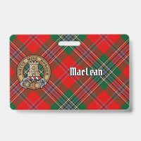 Clan MacLean Wappen über Tartan