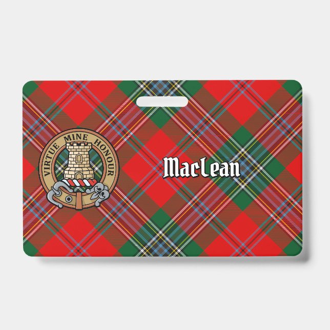 Clan MacLean Wappen über Tartan Ausweis (Vorderseite)