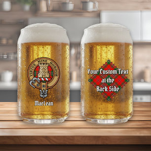 Clan MacLean Wappen über Tartan Dosenglas