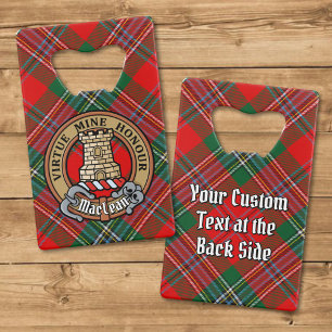 Clan MacLean Wappen über Tartan Geldbeutel Flaschenöffner