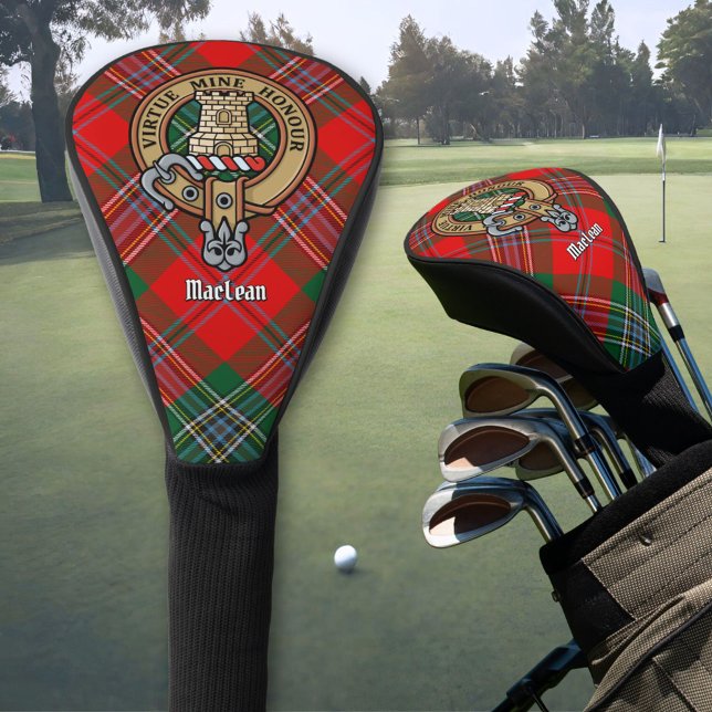 Clan MacLean Wappen über Tartan Golf Headcover (Von Creator hochgeladen)