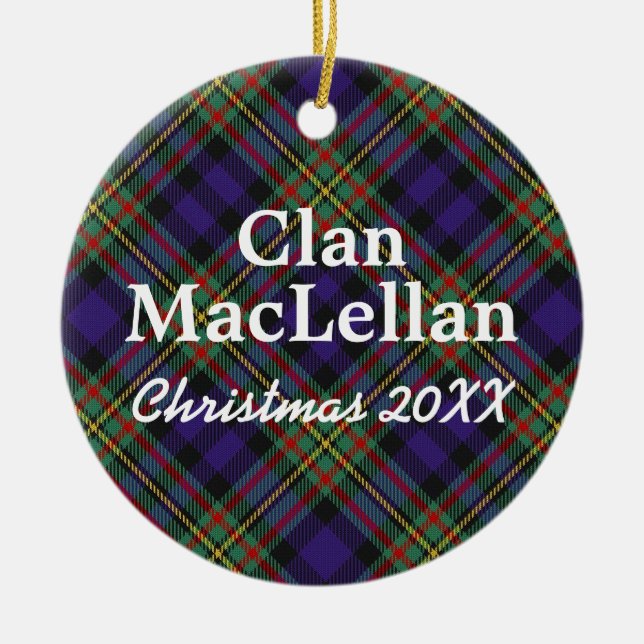 Clan MacLellan Scottish Tartan Keramik Ornament (Vorne)