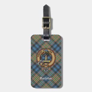 Clan MacLellan Wappen über altem Tartan Gepäckanhänger