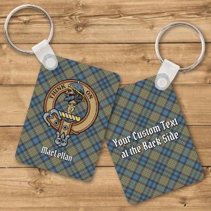 Clan MacLellan Wappen über altem Tartan Schlüsselanhänger