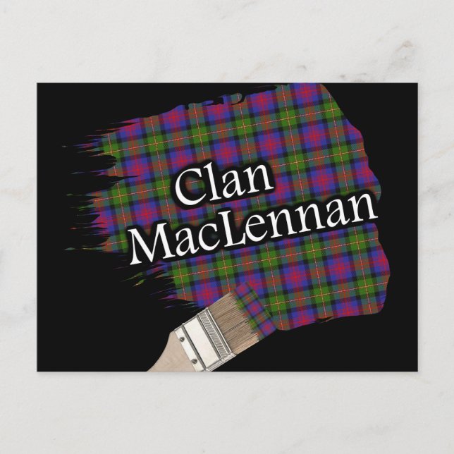 Clan MacLennan Scottish Tartan Paint Brush Postkarte (Vorderseite)