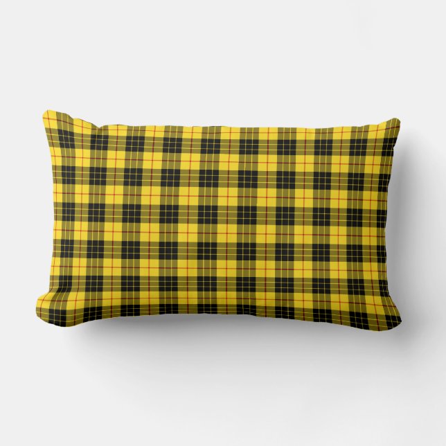 Clan MacLeod Black and Yellow Tartan Lendenkissen (Vorderseite)